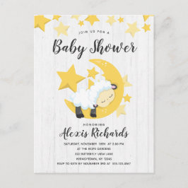 Invitación a Baby Shower de estrellas celestes de