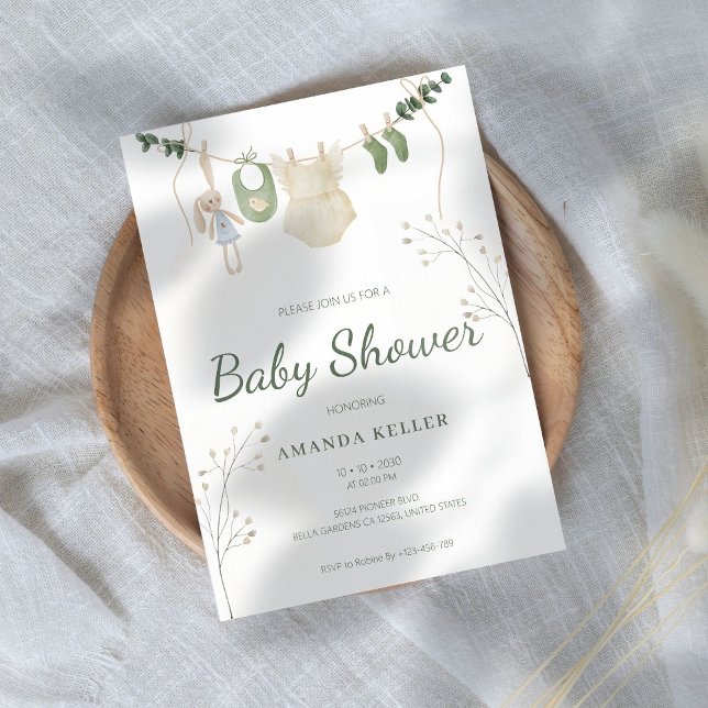 Invitación a Baby Shower de Eucalipto Verde (Subido por el creador)