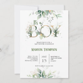 Invitación a Baby Shower de Eucalyptus Greenery