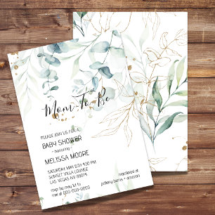 Invitación a Baby Shower de Eucalyptus Greenery