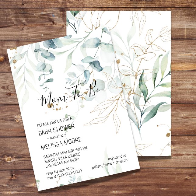 Invitación a Baby Shower de Eucalyptus Greenery (Subido por el creador)