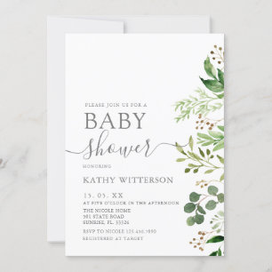 Invitación a Baby Shower de Eucalyptus Greenery
