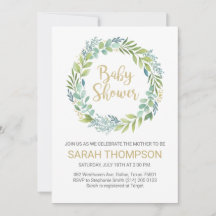 Invitación a Baby Shower de Eucalyptus Greenery