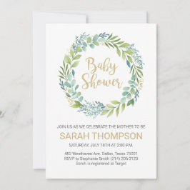 Invitación a Baby Shower de Eucalyptus Greenery