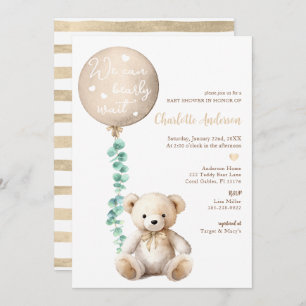 Invitación a Baby Shower de Eucalyptus Teddy Bear