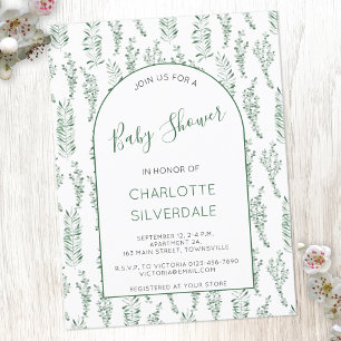 Invitación a Baby Shower de Eucalyptus Watercolor