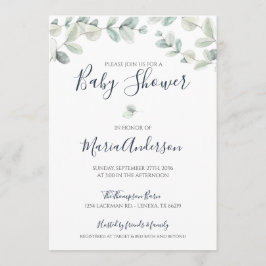 Invitación a Baby Shower de Eucalyptus Watercolor