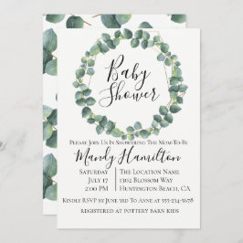 Invitación a Baby Shower de Eucalyptus Wreath