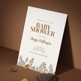 Invitación a Baby Shower de Fall Floral Boho
