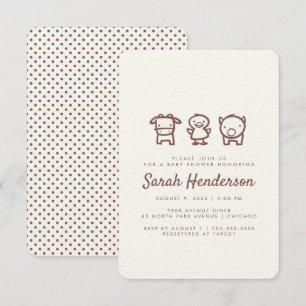 Invitación a Baby Shower de Farm Animal Doodles