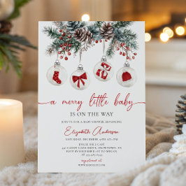 Invitación a Baby Shower de Feliz Pequeños Navidad