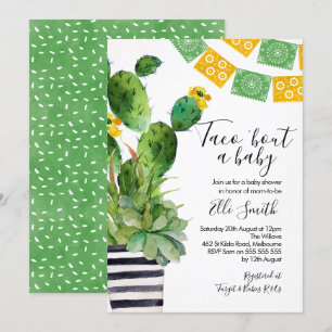 Invitación a Baby Shower de Fiesta Cactus Taco