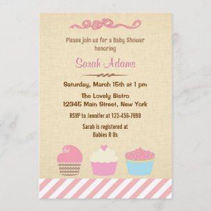 Invitación a Baby Shower de Fiesta de pastel
