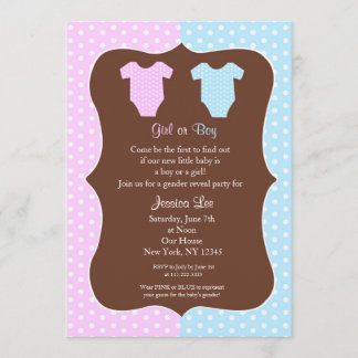 Invitación a Baby Shower de Fiesta de Revelación d