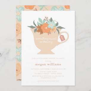 Invitación a Baby Shower de Fiesta de té