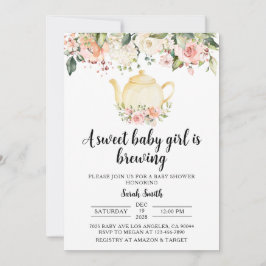 Invitación a Baby Shower de Fiesta de té