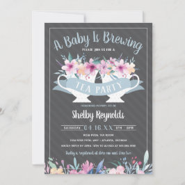 Invitación a Baby Shower de Fiesta de té