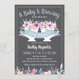 Invitación a Baby Shower de Fiesta de té