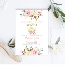 Invitación a Baby Shower de Fiesta de té