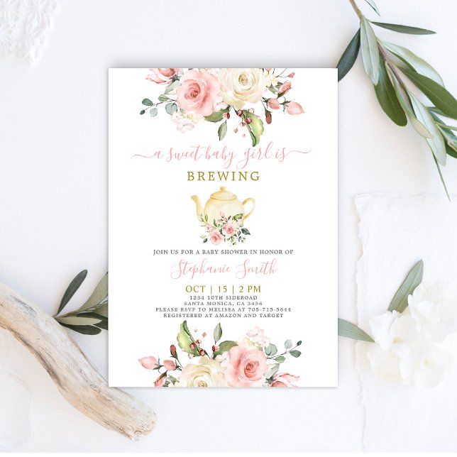 Invitación a Baby Shower de Fiesta de té (Subido por el creador)