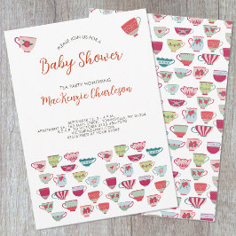 Invitación a Baby Shower de Fiesta de té