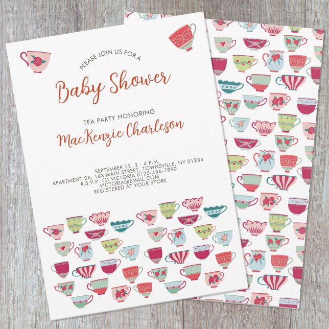 Invitación a Baby Shower de Fiesta de té (Subido por el creador)