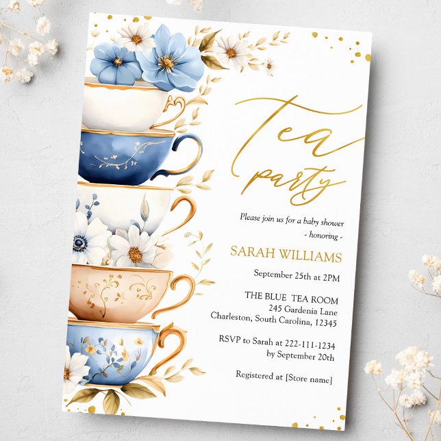 Invitación a Baby Shower de Fiesta de té (Subido por el creador)