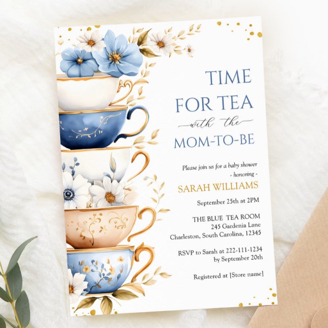 Invitación a Baby Shower de Fiesta de té (Subido por el creador)
