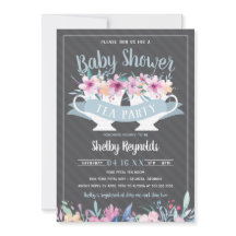 Invitación a Baby Shower de Fiesta de té