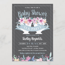 Invitación a Baby Shower de Fiesta de té
