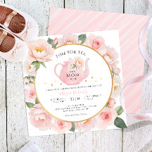 Invitación a Baby Shower de Fiesta de té floral ac