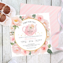 Invitación a Baby Shower de Fiesta de té floral ac