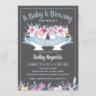 Invitación a Baby Shower de Fiesta del té