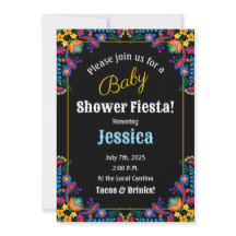 Invitación a Baby Shower de Fiesta Floral Mexicana