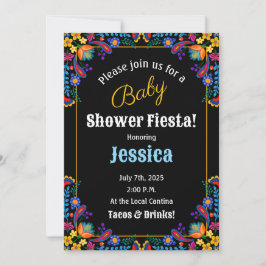 Invitación a Baby Shower de Fiesta Floral Mexicana