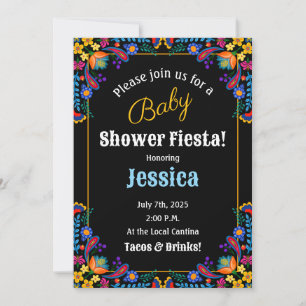 Invitación a Baby Shower de Fiesta Floral Mexicana