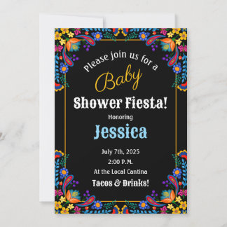 Invitación a Baby Shower de Fiesta Floral Mexicana