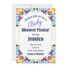 Invitación a Baby Shower de Fiesta Floral Mexicana