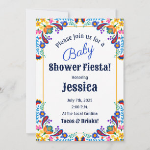 Invitación a Baby Shower de Fiesta Floral Mexicana