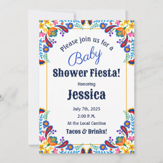 Invitación a Baby Shower de Fiesta Floral Mexicana