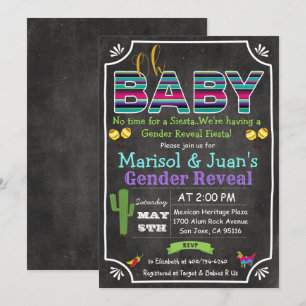 Invitación a Baby Shower de Fiesta Mexicana de Gén
