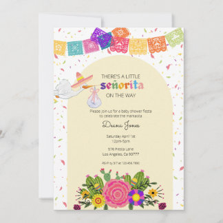 Invitación a Baby Shower de Fiesta Senorita