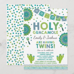 Invitación a Baby Shower de Fiesta Twin