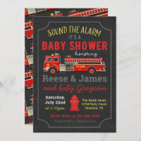 Invitación a Baby Shower de Fire Truck | Camión de