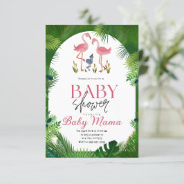 Invitación a Baby Shower de Flamingo