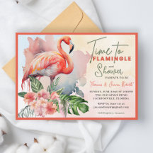 Invitación a Baby Shower de Flamingo