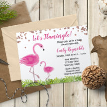 Invitación a Baby Shower de Flamingo