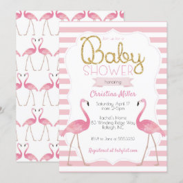 Invitación a Baby Shower de Flamingo