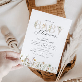 Invitación a Baby Shower de Flor silvestre acuarel