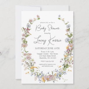 Invitación a Baby Shower de Flor silvestre, Boho F